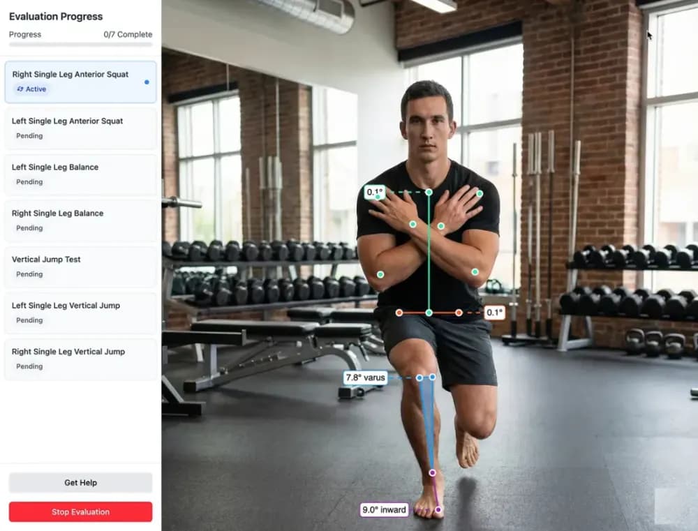 AI motion capture single-leg squat