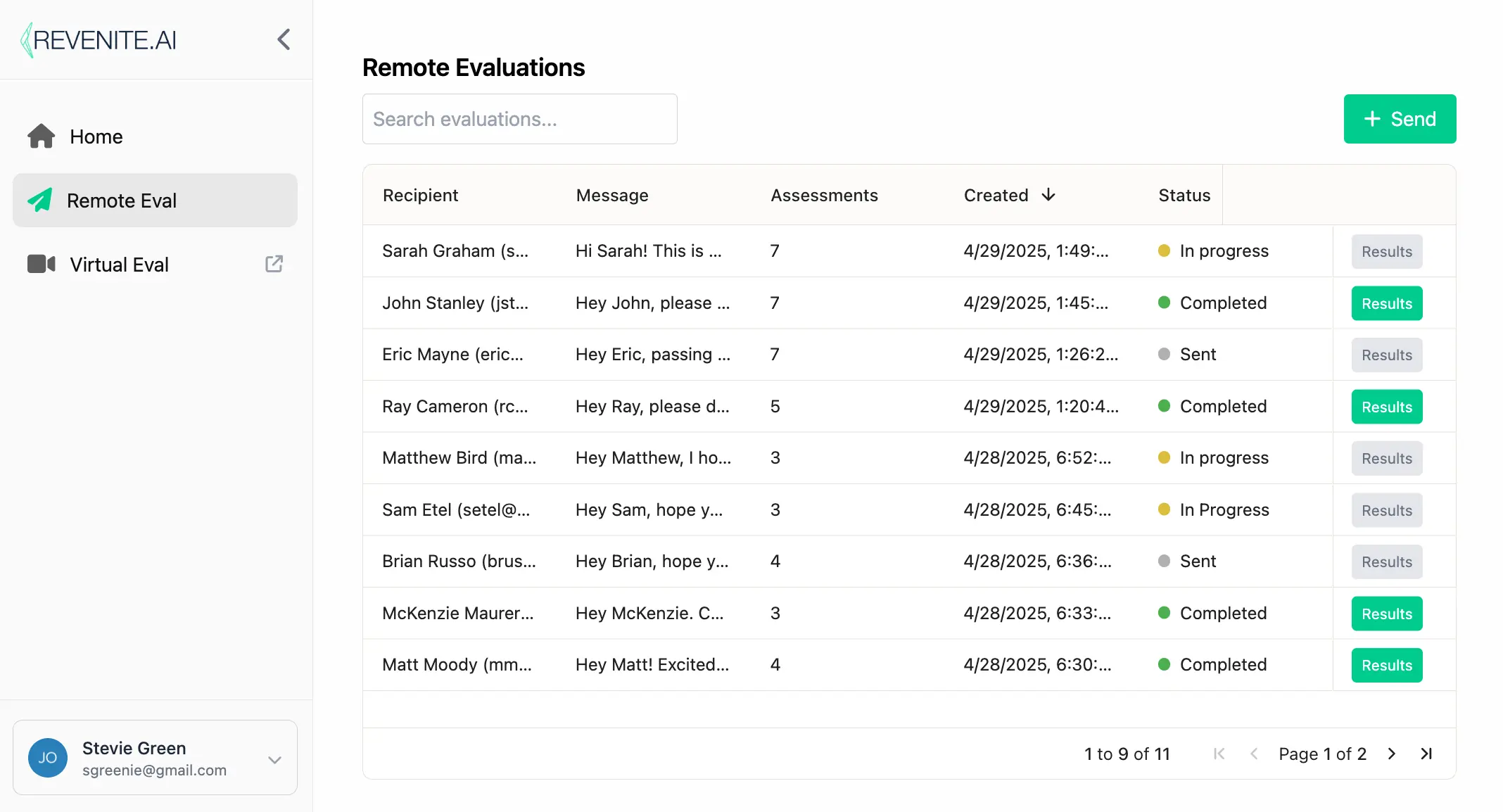 Virtual Dashboard Screenshot